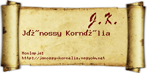 Jánossy Kornélia névjegykártya